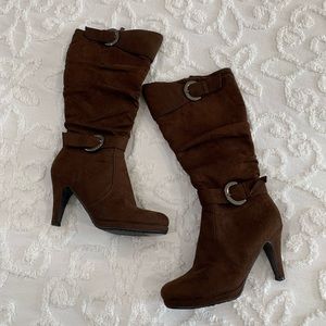 Forever 21 Brown Faux Suede Boots 7.5